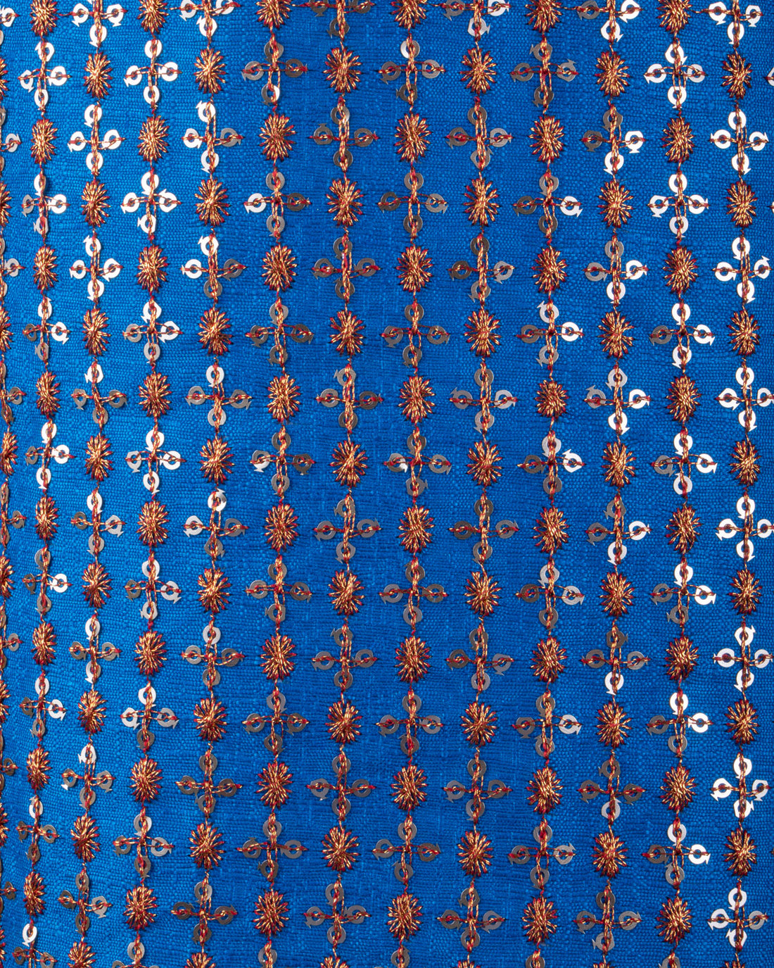 Embroidered Unstitched Blouse Material with Sequin and Zari Work - Blue