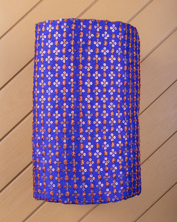 Blue Embroidered Unstitched Blouse Material