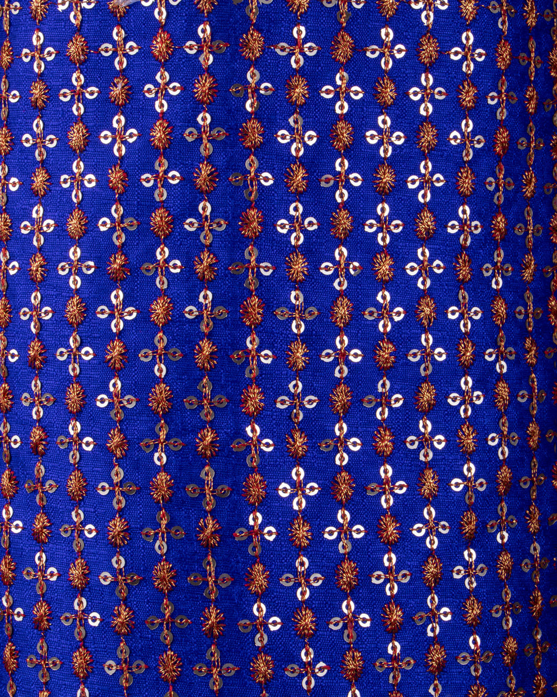 Blue Embroidered Unstitched Blouse Material