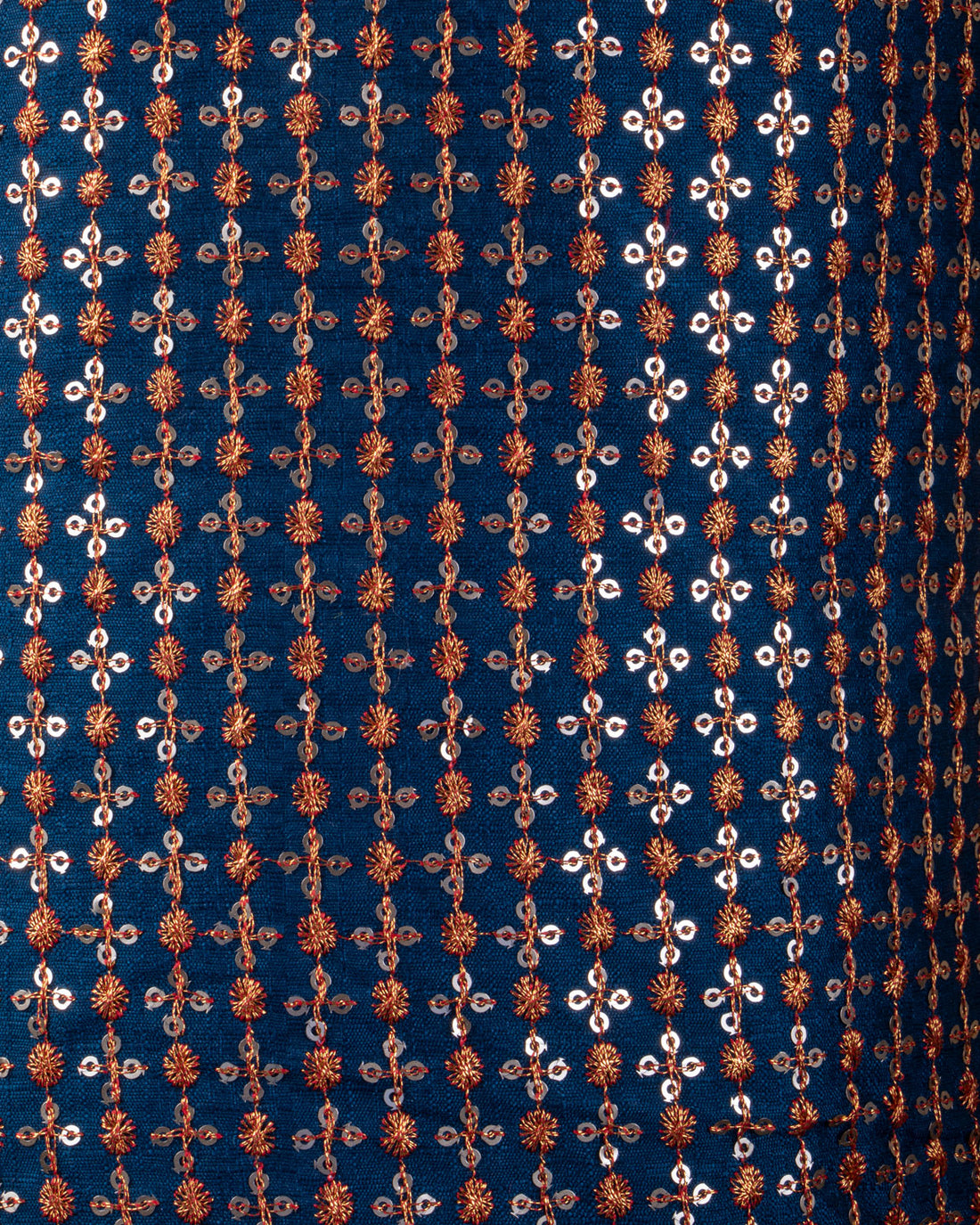 Blue Embroidered Unstitched Blouse Material