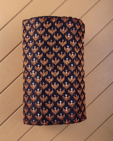 Black Embroidered Unstitched Blouse Material