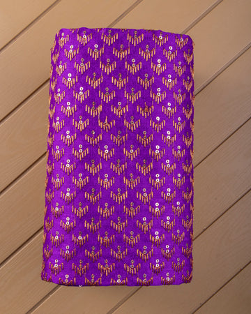 Violet Embroidered Unstitched Blouse Material
