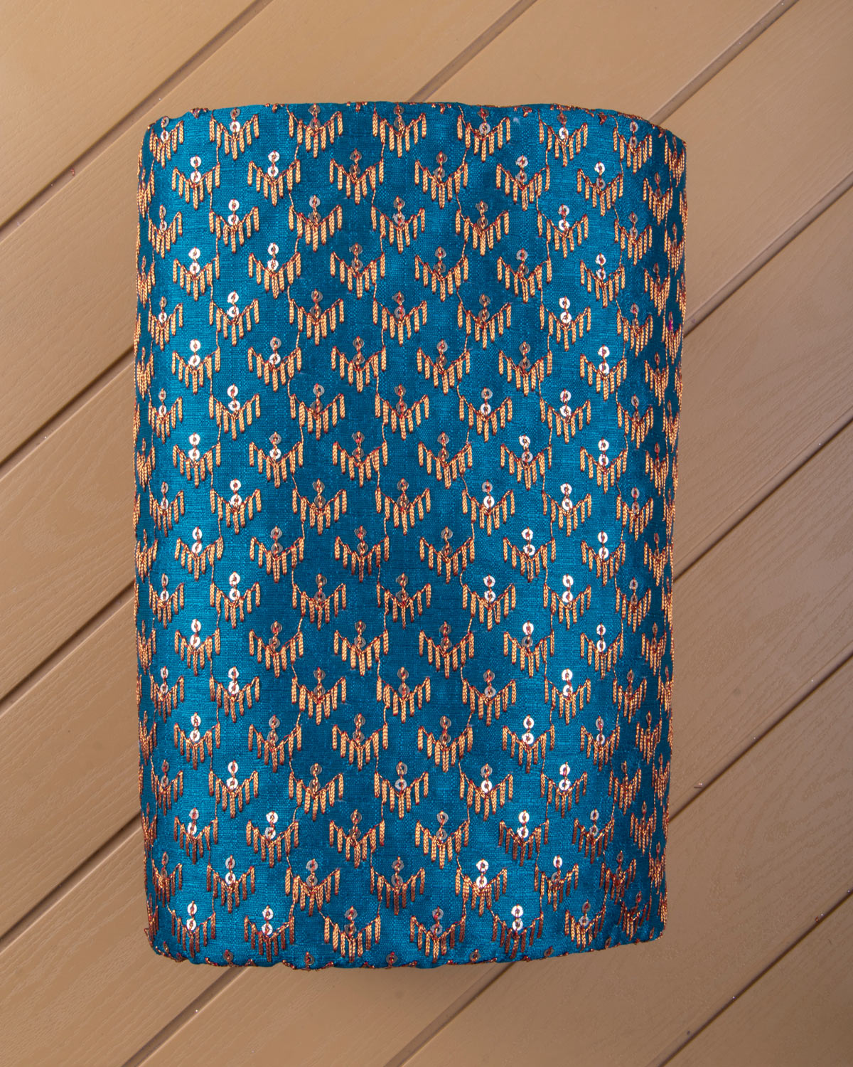 Blue Embroidered Unstitched Blouse Material