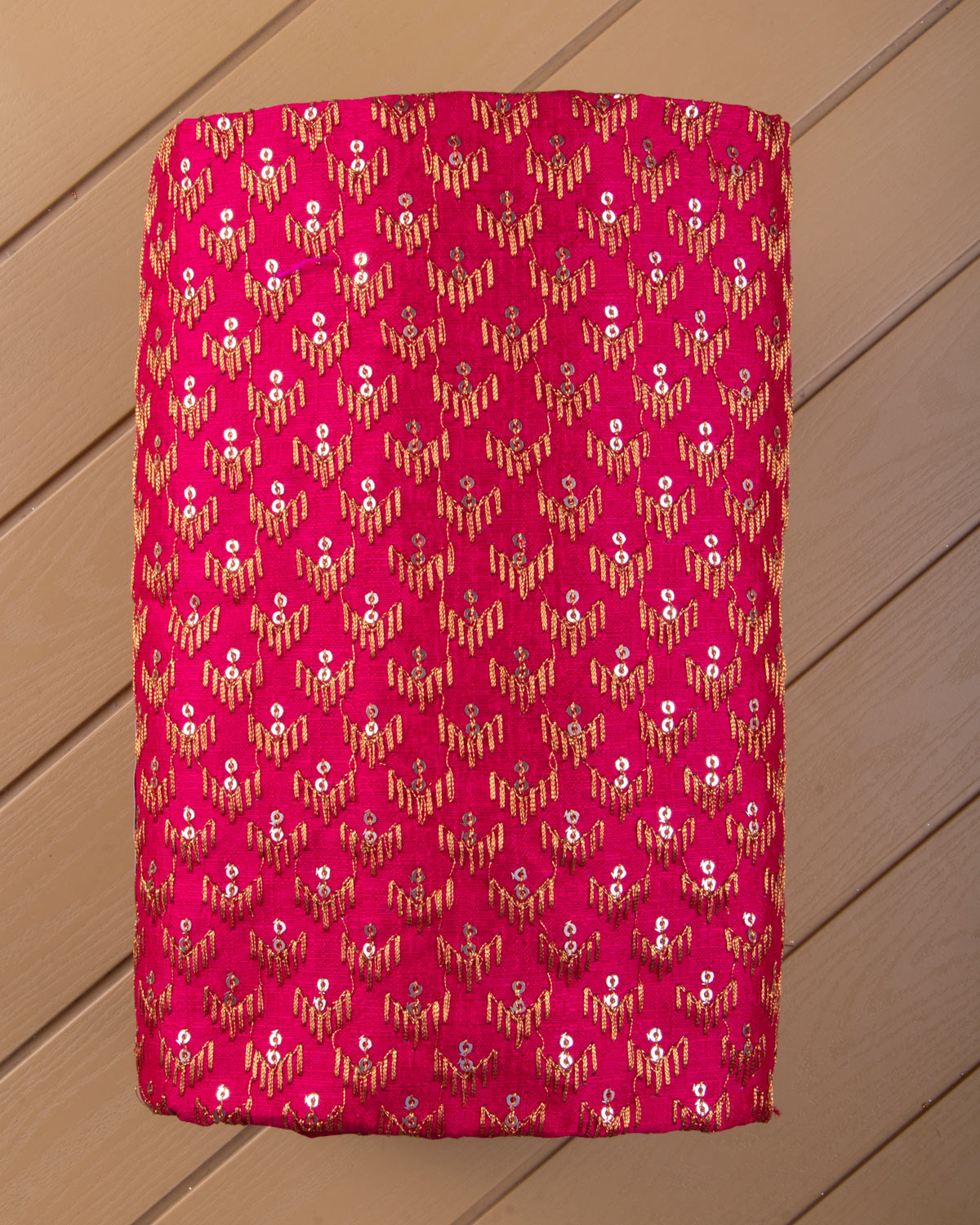Pink Embroidered Unstitched Blouse Material