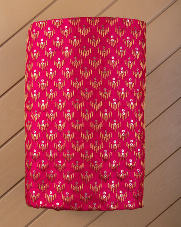 Pink Embroidered Unstitched Blouse Material