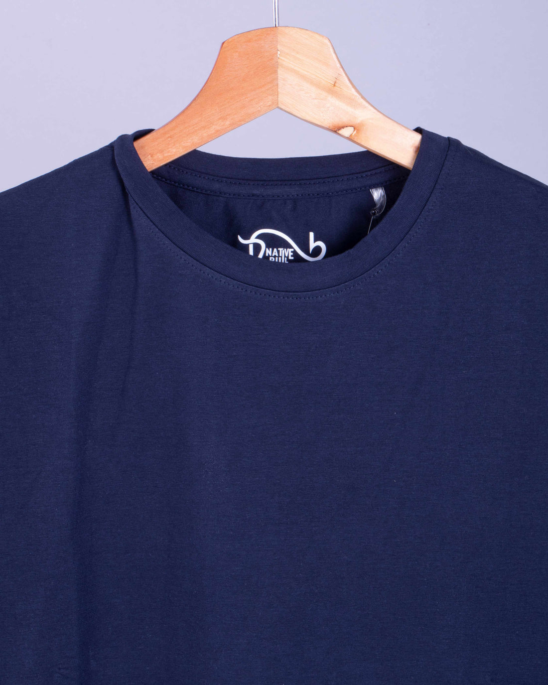 Nativebull Men's Solid Round Neck Half Sleeve Cotton T-Shirt - Navy Blue