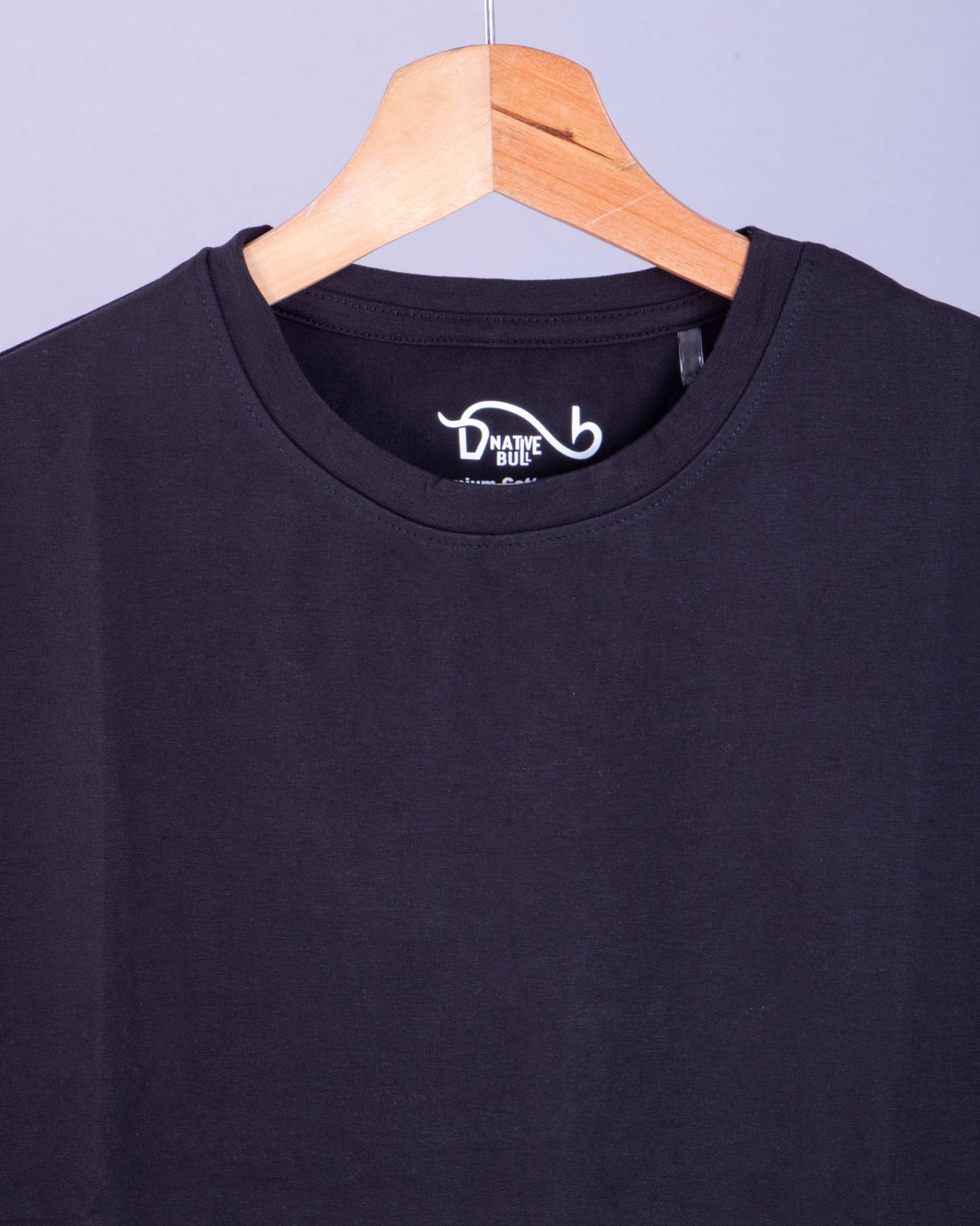 Nativebull Men's Solid Round Neck Half Sleeve Cotton T-Shirt - Black