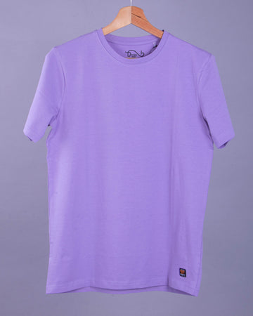 Nativebull Lavender Color Cotton Half Sleeve Round Neck T Shirt