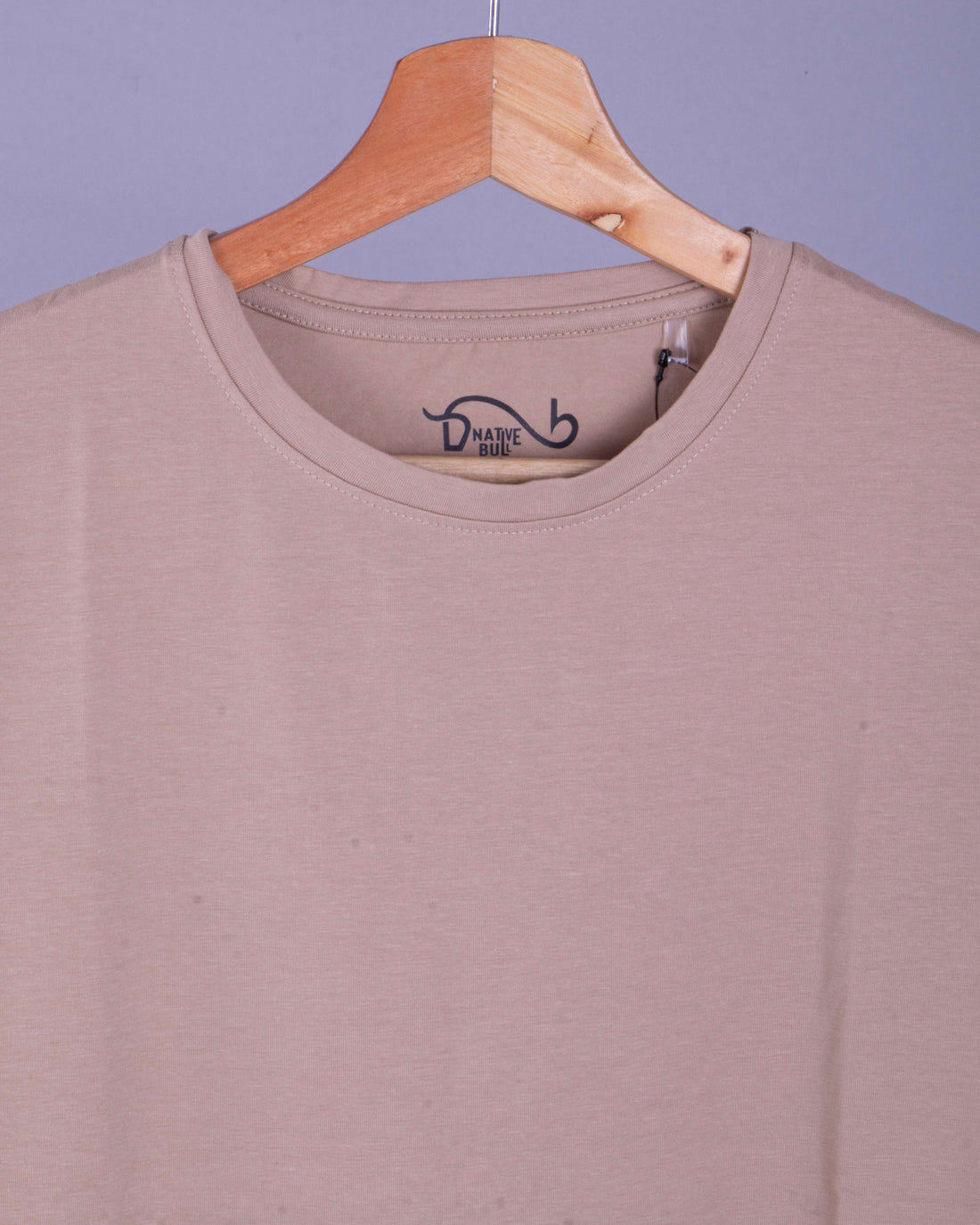 Nativebull Men's Solid Round Neck Half Sleeve Cotton T-Shirt - Brown