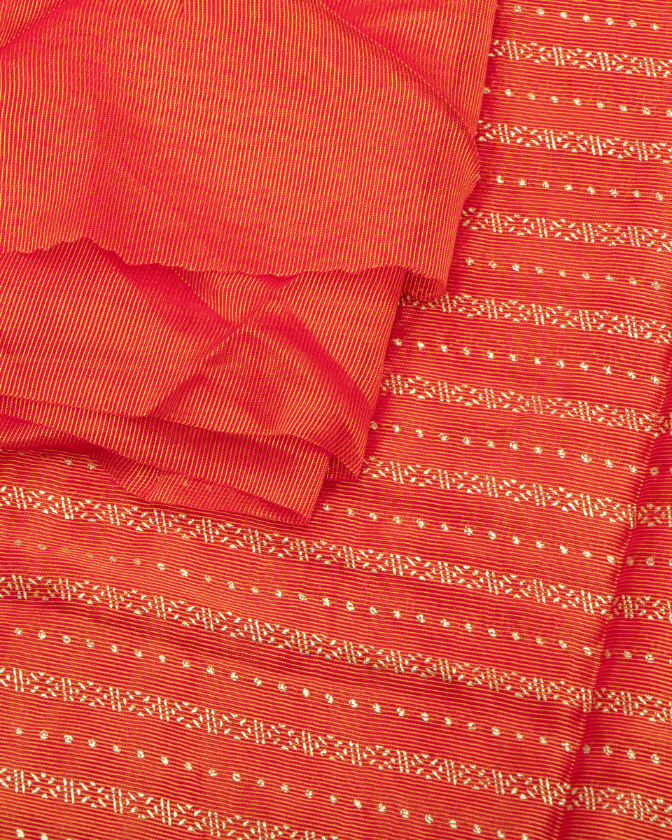 Orange Colour Chiffon Saree