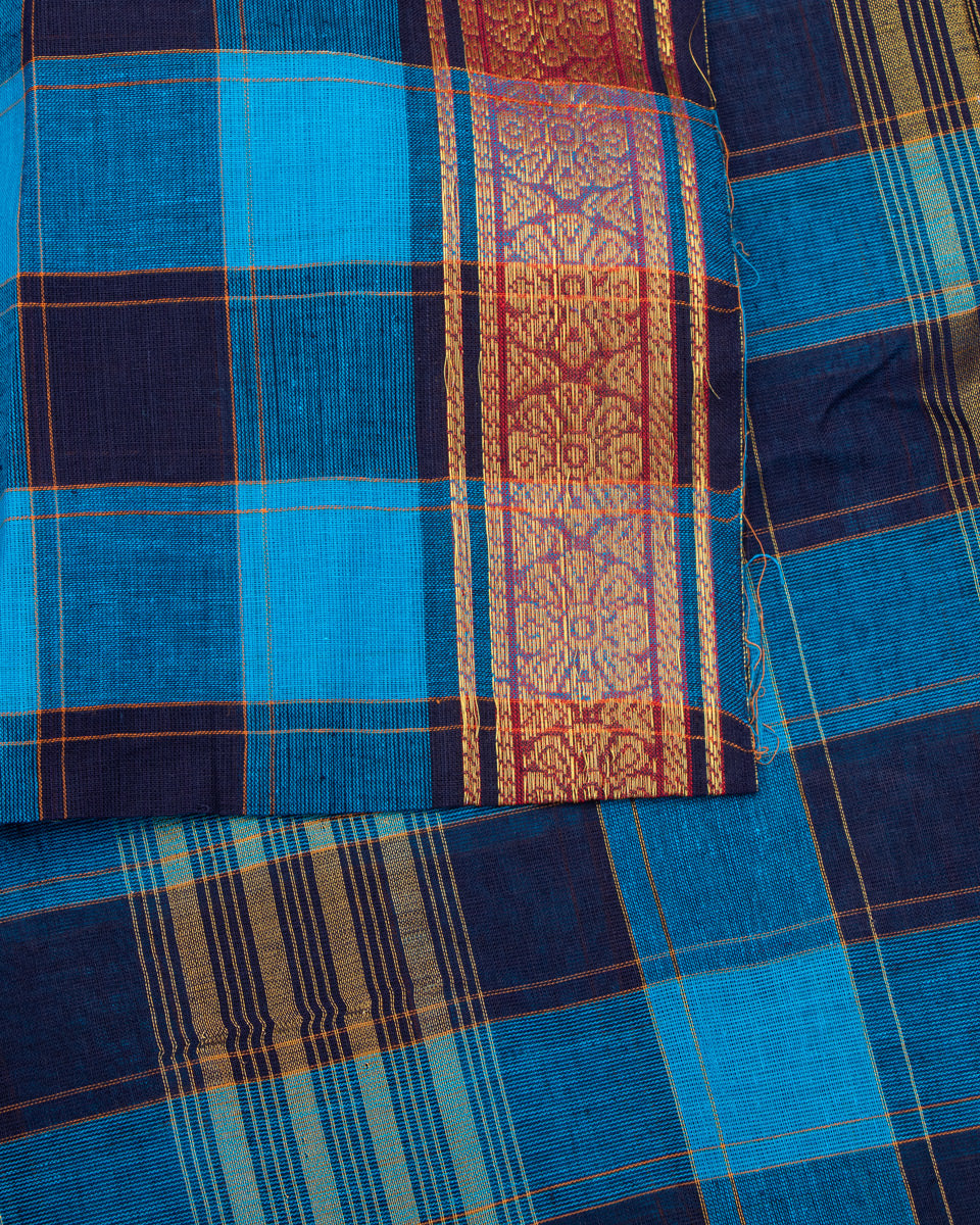 Blue Color Handloom Saree