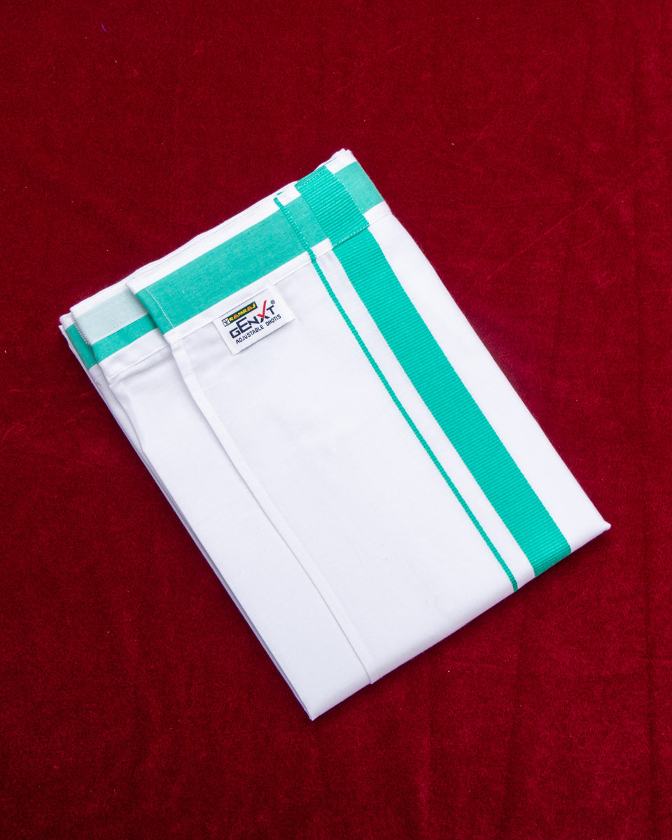 Ramraj White Colour Velcro Adjustable Cotton Dhoti With Pocket