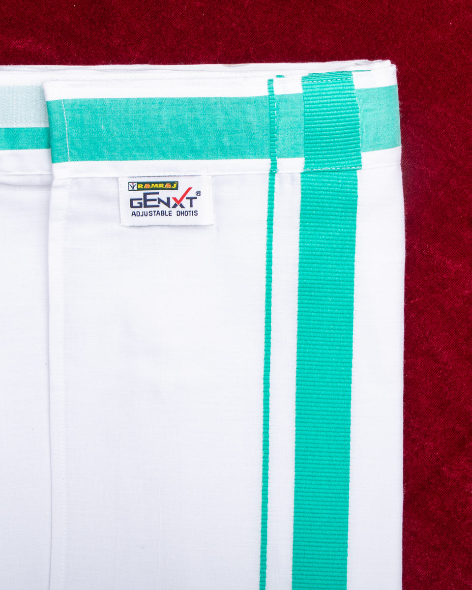 Buy Ramraj White Colour Velcro Adjustable Cotton Dhoti With Pocket