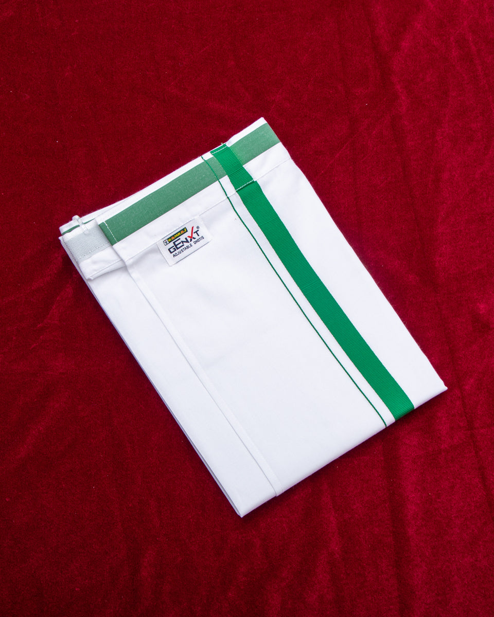 Ramraj White Colour Velcro Adjustable Cotton Dhoti With Pocket