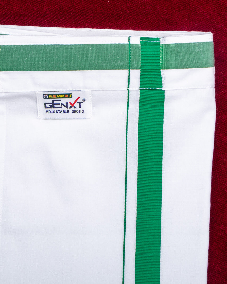 Buy Ramraj White Colour Velcro Adjustable Cotton Dhoti With Pocket