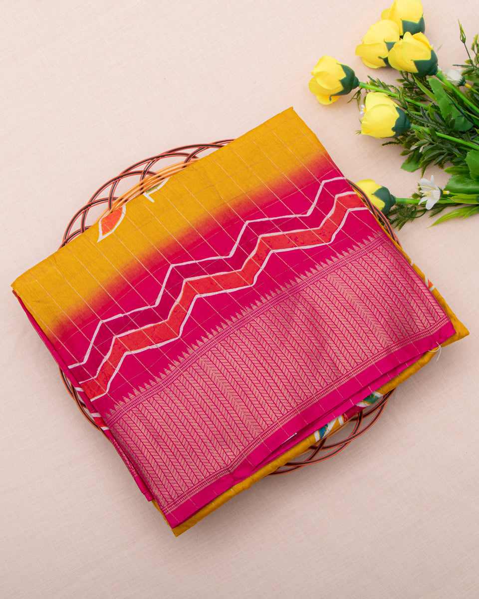 Mustard Color Dola Saree