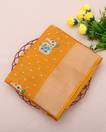 Yellow Color Dola Saree