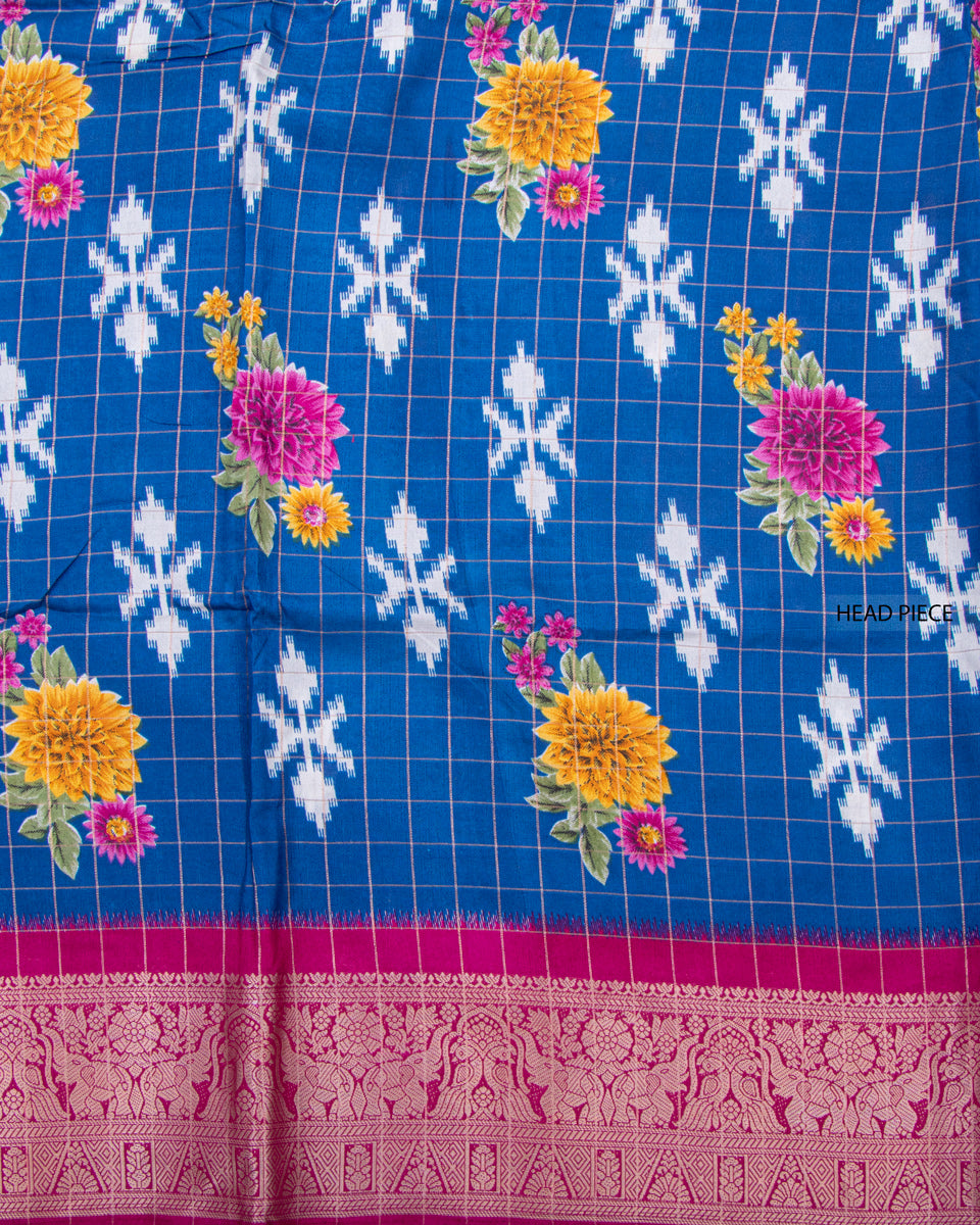 Buy Blue Color Dola Saree 