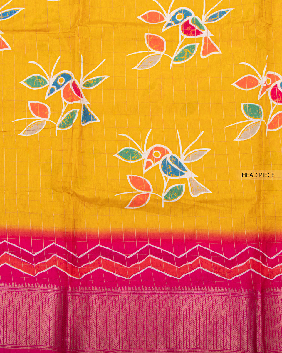 Buy Mustard Color Dola Saree