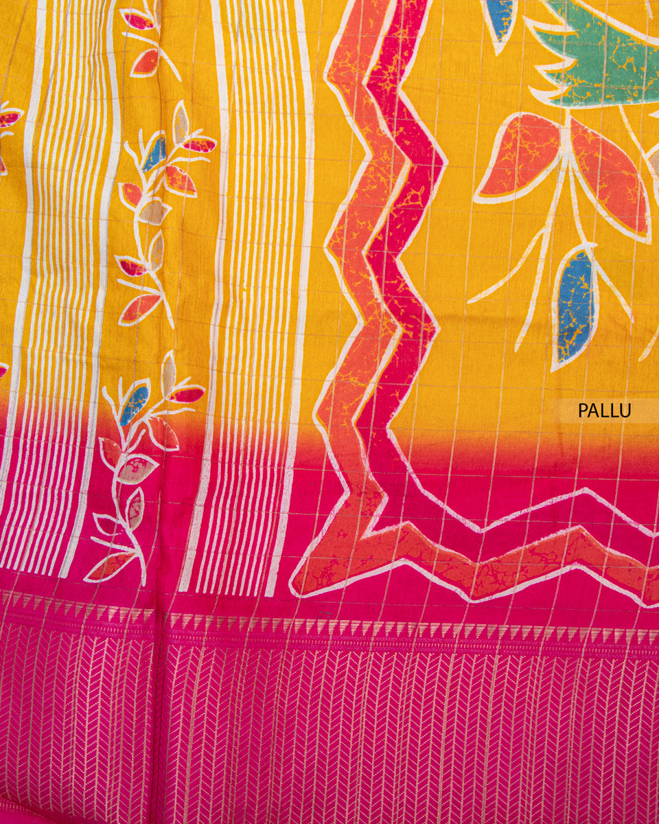 Shop Mustard Color Dola Saree