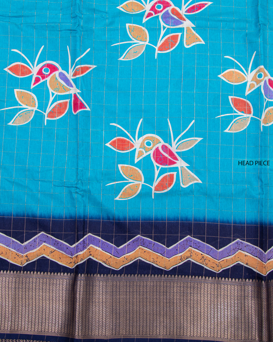 Buy Sky Blue Color Dola Saree