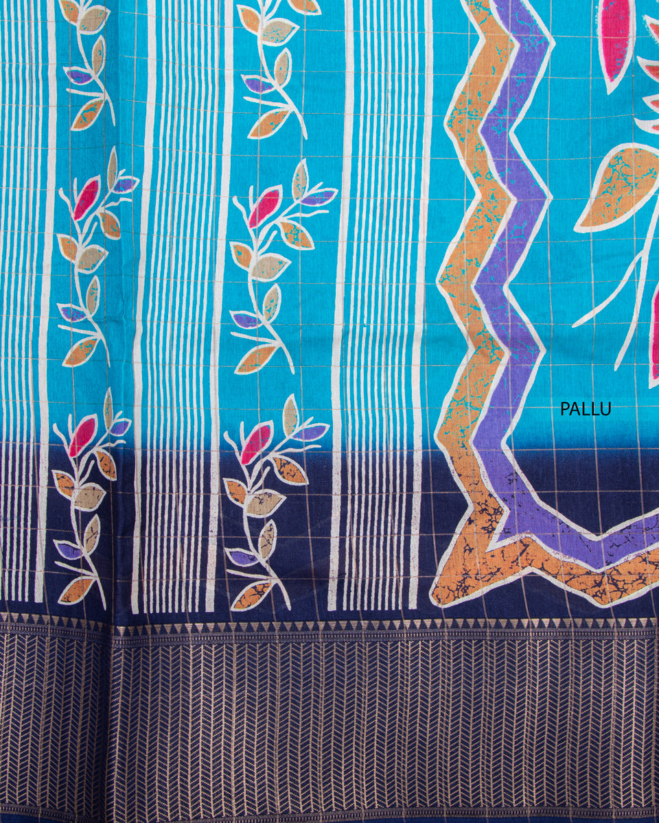 Shop Sky Blue Color Dola Saree