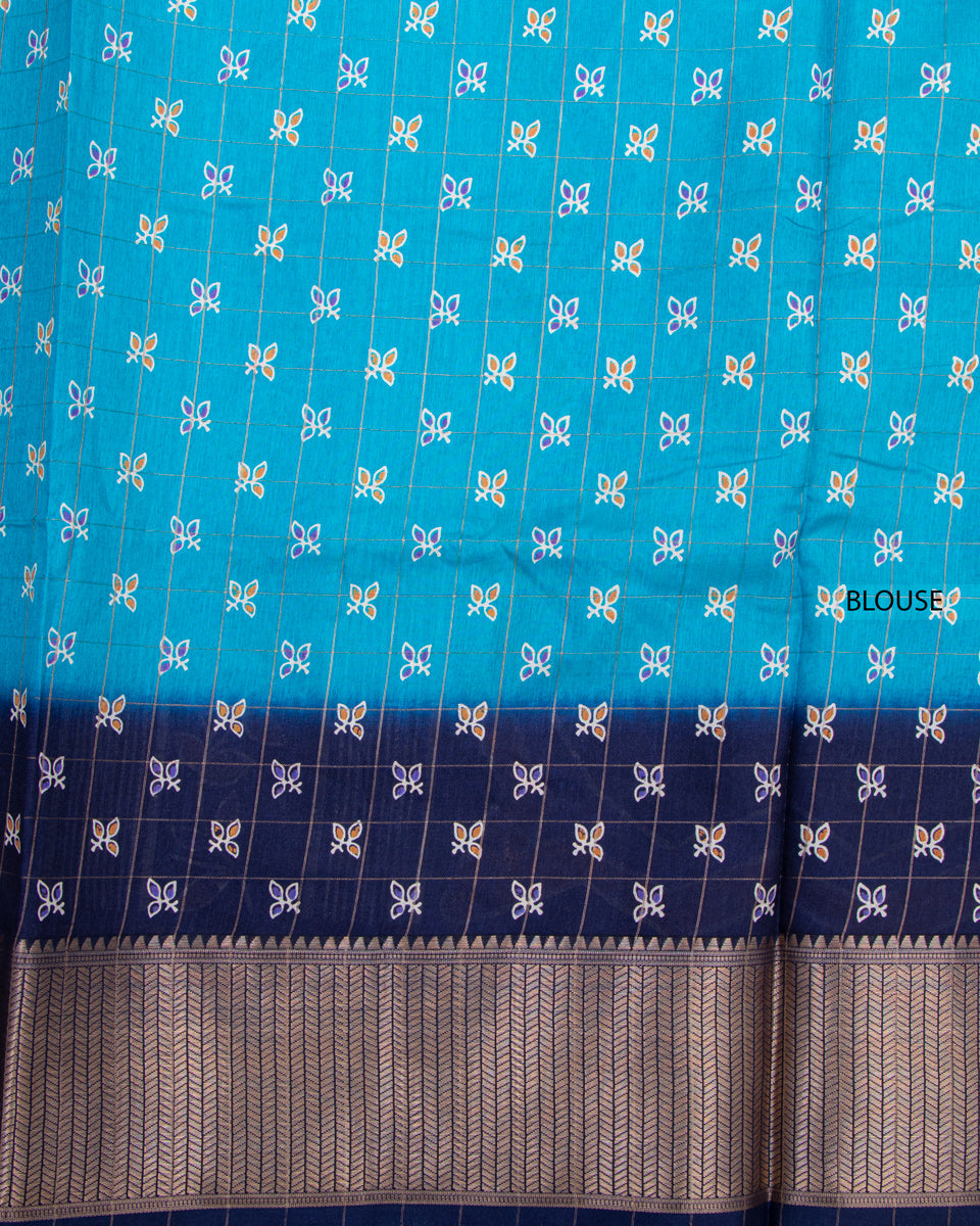 Sky Blue Color Dola Saree Online