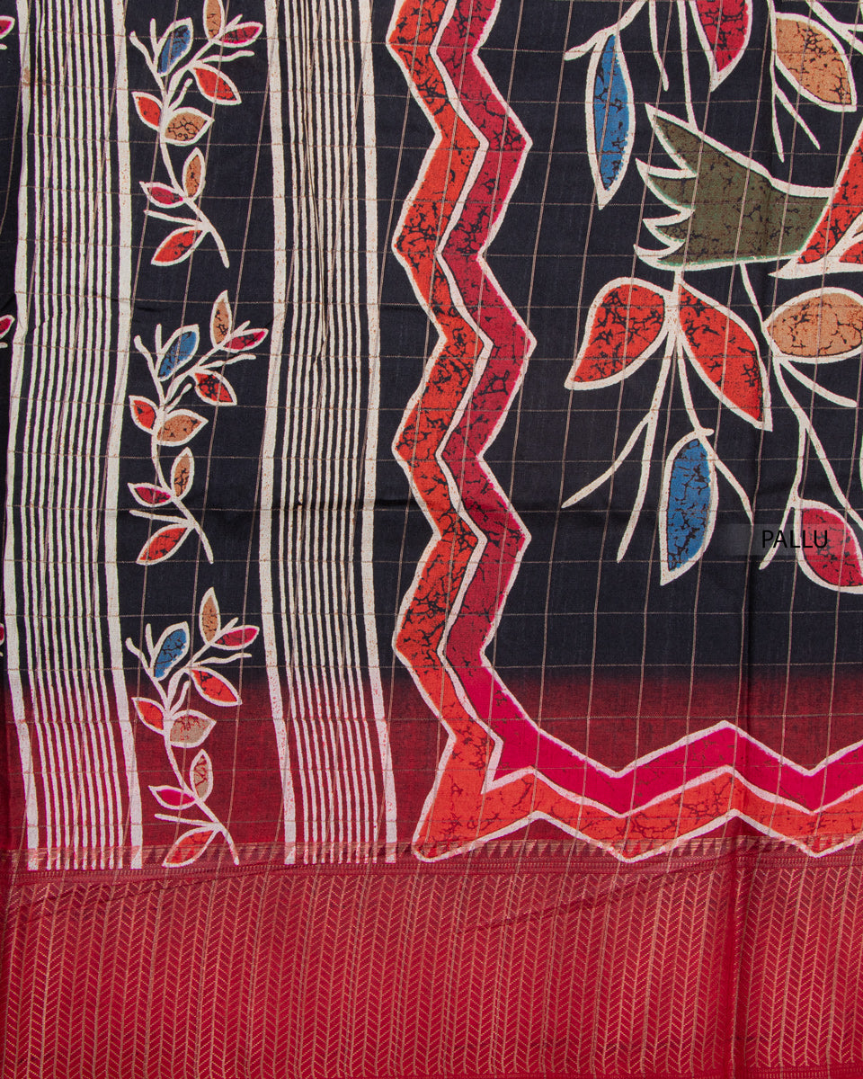 Shop Black Color Dola Saree