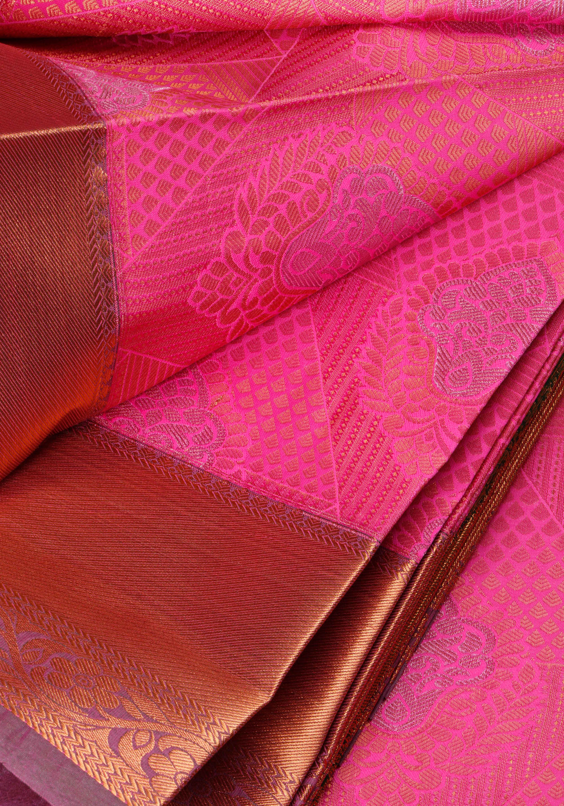 Rose Pink Colour Printed Premium Silk Saree