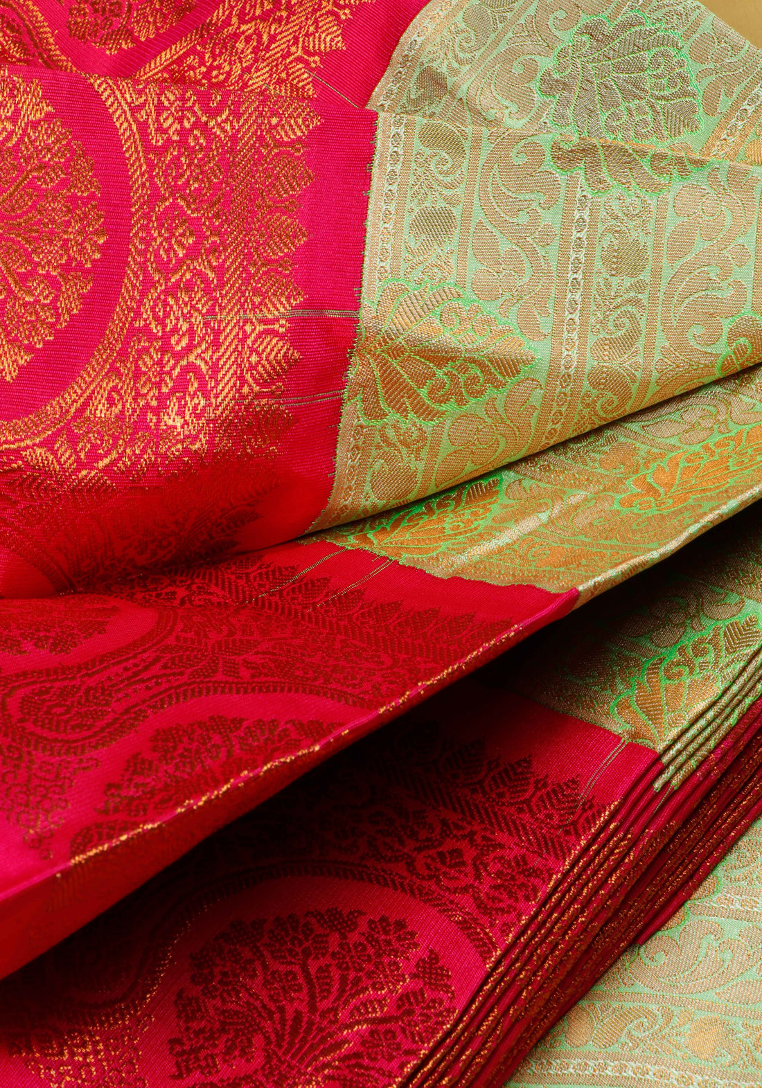 Green Colour Printed Premium Silk Saree