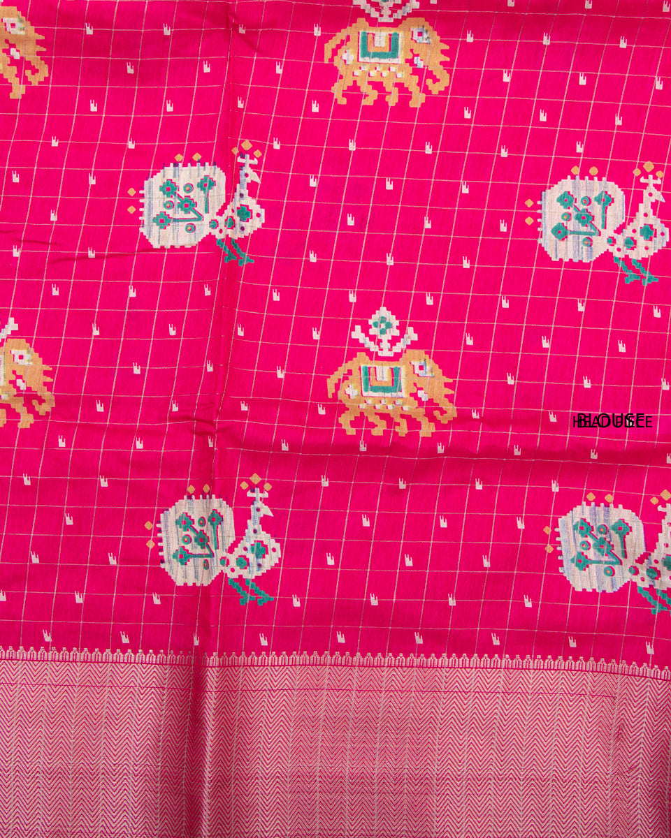 Buy Pink Color Dola Saree
