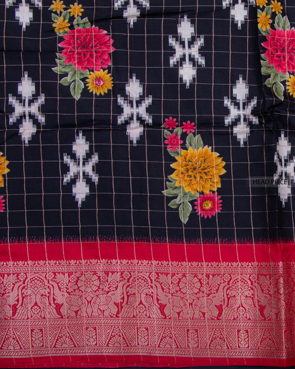 Buy Black Color Dola Saree
