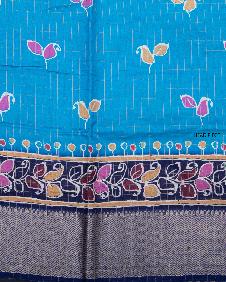 Buy Sky Blue Color Dola Saree
