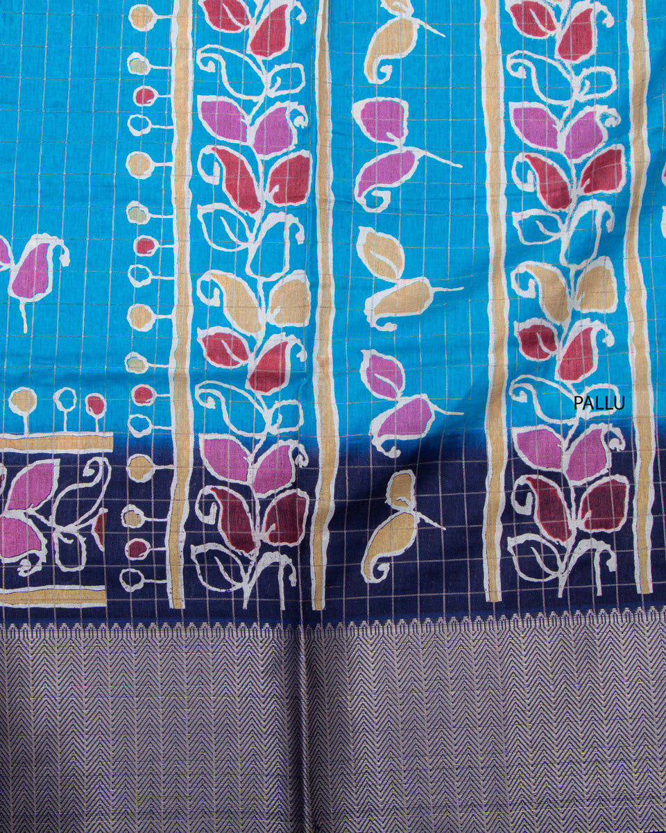 Sky Blue Color Dola Saree Online