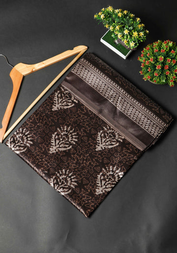 Brown Colour Polyester Sarees