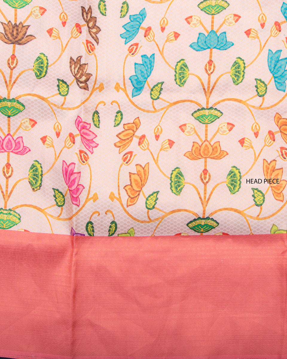 Peach Colour Soft Silk Saree