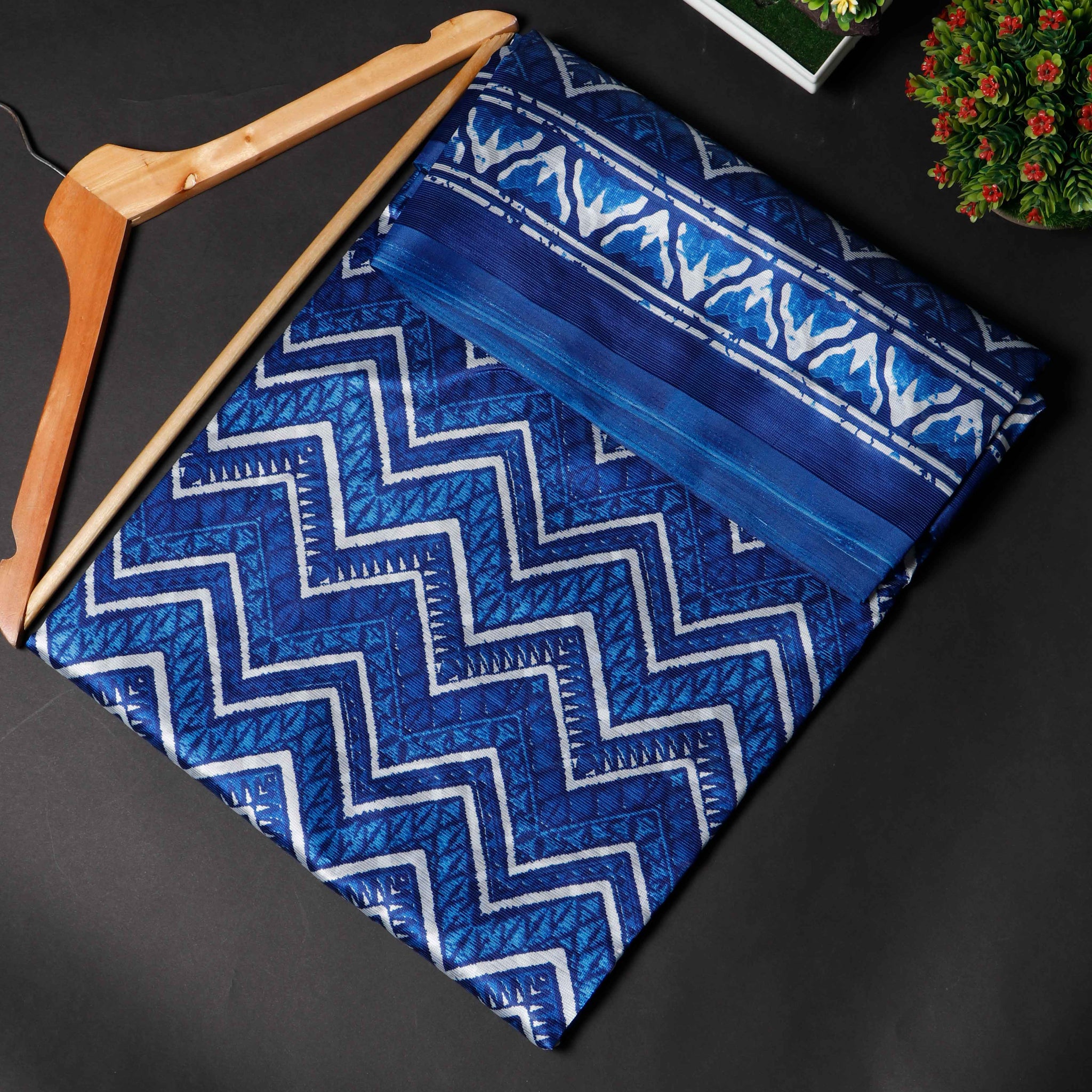 Blue Colour Polyester Sarees