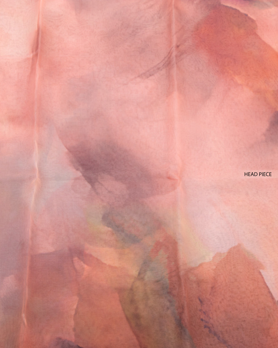 Ethereal Ombre Draped Elegant Lightweight Organza Weave - Peach
