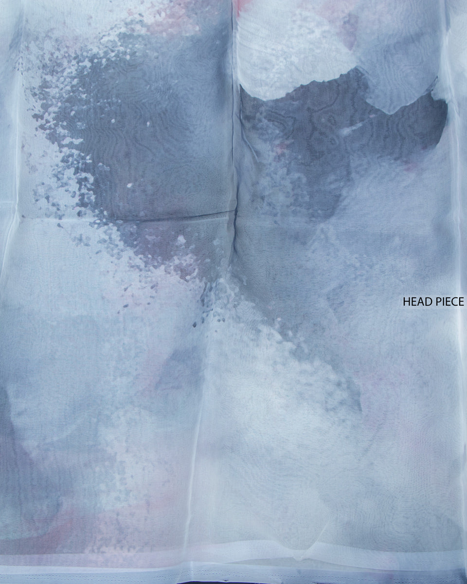 Ethereal Ombre Draped Elegant Lightweight Organza Weave - Grey