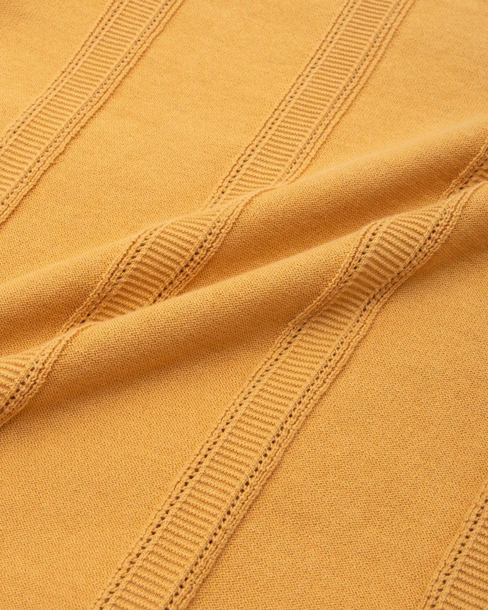 Men's Textured Slim Fit Nativebull  T-Shirt with Short Sleeves and Button Closure - Yellow