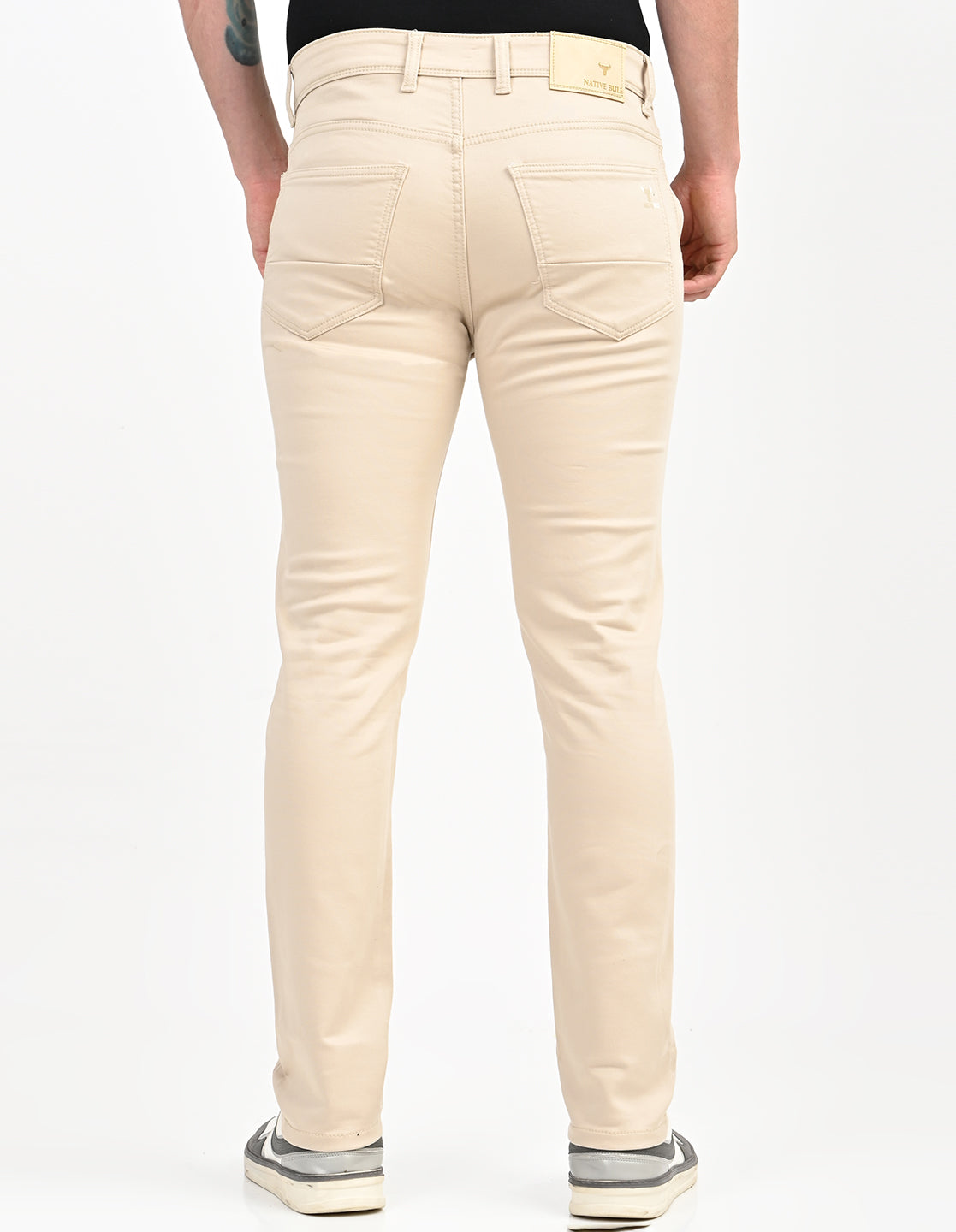 Men Mid Rise Slim Fit Clean Look Stretchable Jeans - Sandal