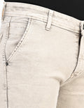 Men Mid Rise Slim Fit Clean Look Stretchable Jeans - Beige