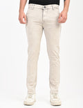 Men Mid Rise Slim Fit Clean Look Stretchable Jeans - Beige