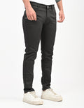 Men Mid Rise Slim Fit Clean Look Stretchable Jeans - Black
