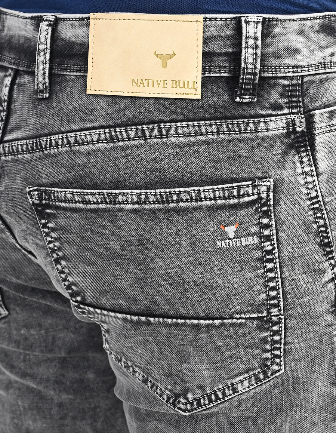 Men Mid Rise Slim Fit Clean Look Stretchable Jeans - Dark Grey