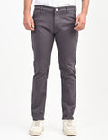 Men Mid Rise Slim Fit Clean Look Stretchable Jeans - Dark Grey
