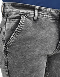 Men Mid Rise Slim Fit Clean Look Stretchable Jeans - Dark Grey
