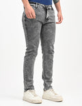 Men Mid Rise Slim Fit Clean Look Stretchable Jeans - Dark Grey