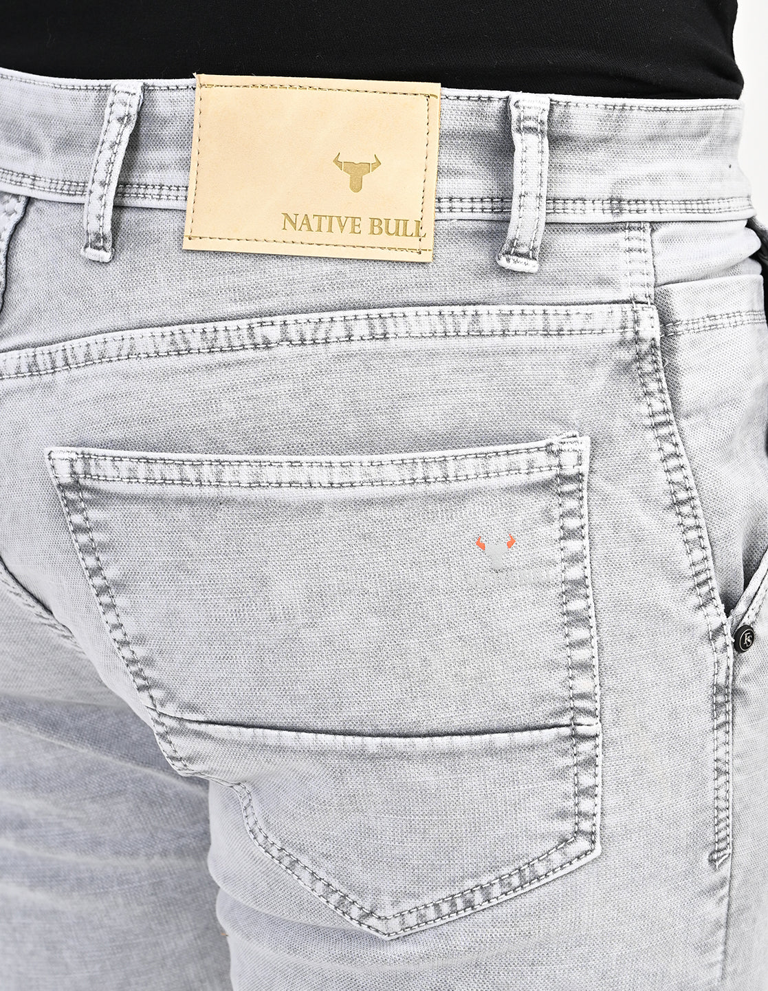 Men Mid Rise Slim Fit Clean Look Stretchable Jeans - Grey