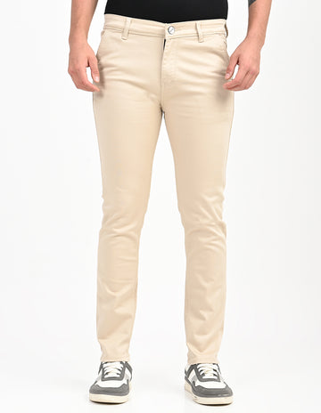 Men Mid Rise Slim Fit Clean Look Stretchable Jeans - Sandal